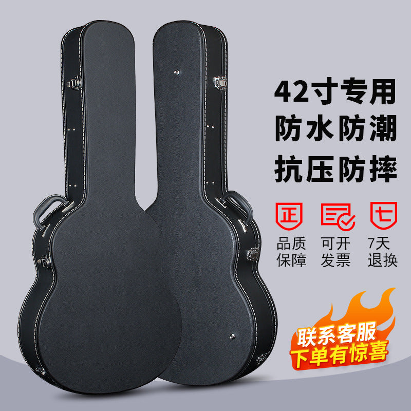 Acoustic Guitar Hard Case 42-inch Waterproof Shockproof Pressure-Resistant for Shipping and Transport