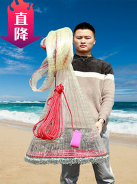Upgraded Disc Cast Fishing Net with Gear and Opening Top