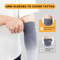 Cooling UV Protection Arm Sleeves for Cycling Running Outdoor Sports Gradient Solid Colors