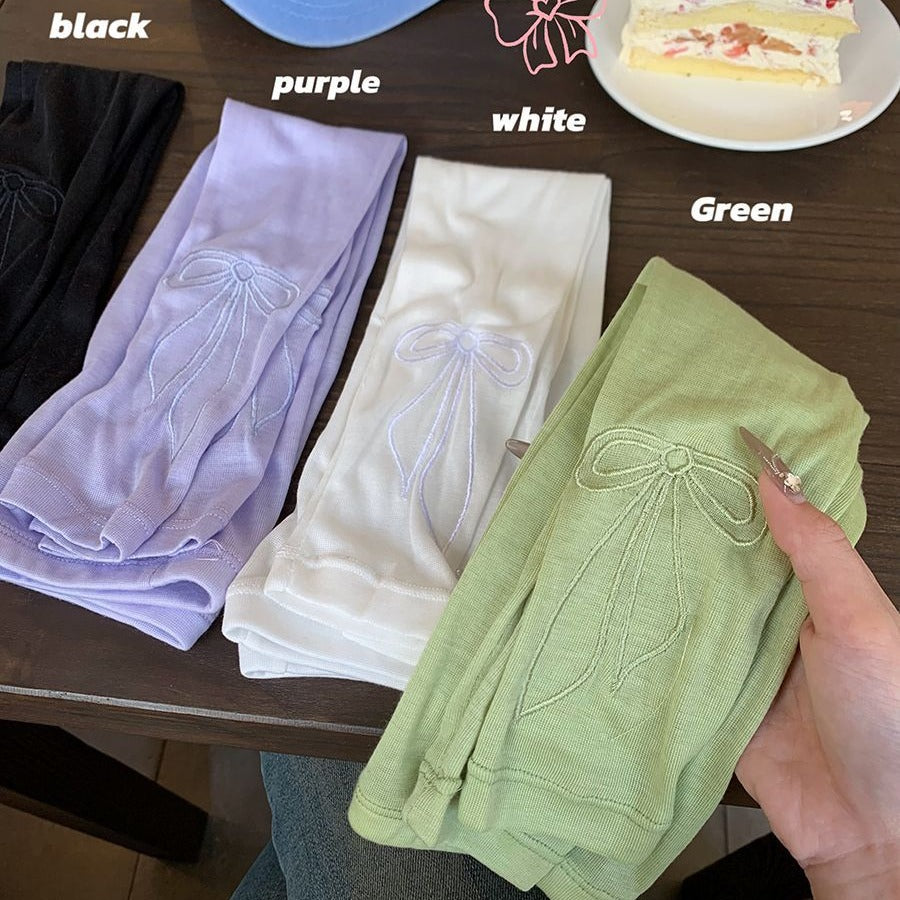 Women's Embroidered Bowknot Modal Sun Protection Arm Sleeves for Cycling & Outdoor Activities