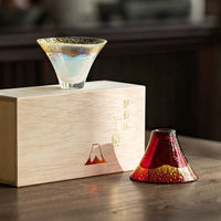 Japanese Sasaki Mt. Fuji Gold Foil Teacup Set, Creative Gift Small Tea Cup for Home