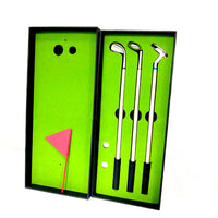 Golf Club Pen Set with Mini Putting Green Gift Box