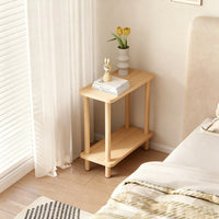 Ultra-Narrow Modern Nightstand with Storage Shelf and Wheels
