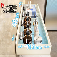 No-Drill Wall-Mounted Bathroom Shelf with Hooks