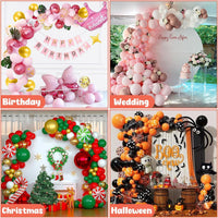 Adjustable Gold/White Balloon Arch Kit with Base for Wedding & Party Decorations
