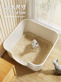 Extra Large Semi-Enclosed Cat Litter Box with Anti-Splash Design for Kittens and Adult Cats
