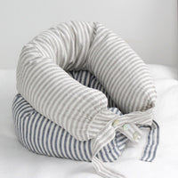 Pure Linen Neck Support Pillow with Latex Granule Filling, Removable Washable Cover, for Travel and Home Use