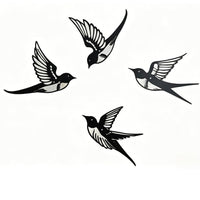 Metal Swallow Silhouette Wall Decor, Iron Art Hollow Flying Bird Wall Hanging for Outdoor Garden Patio