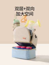 Double Layer Insulated Breast Milk Cooler Bag Lunch Box for Baby Bottles and Mom