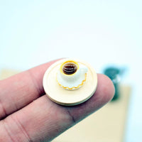 Dollhouse Miniature Coffee Cup and Wooden Tray Set for Living Room Scene