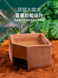 Reptile Ceramic Humidifying Hideaway Cave for Leopard Gecko Snake Spider