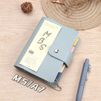 A7 Soft Leatherette Double Snap Button Binder Notebook Cover Retro Mini Portable Pocket Journal