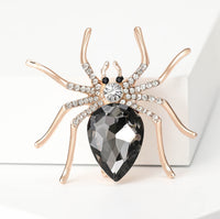 Trendy Alloy Rhinestone Spider Brooch for Halloween Costumes and Apparel