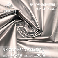 Metallic PU Coated Polyester Fabric for Down Jackets, Bags, and Shoes - Waterproof & Breathable