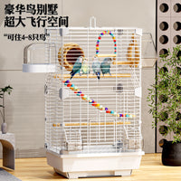 Large Metal Bird Cage for Parakeets Cockatiels Peonies Lovebirds Canaries, Spacious Villa Design
