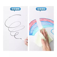 Removable Electrostatic Whiteboard Wall Sticker for Kids Drawing and Writing, Damage-Free Wall Decal
