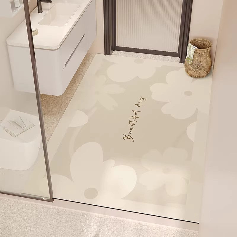 Minimalist Diatomaceous Earth Bath Mat Quick Dry Non-Slip Absorbent Floor Mat for Bathroom and Entryway