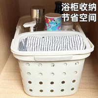 Portable Plastic Shower Caddy Basket with Handle for Bathroom Toiletries and Laundry