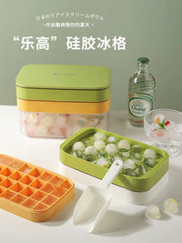 Sherry Silicone Sphere Ice Cube Mold with Storage Box and Scoop, Food-Grade Ice Ball Maker for Home Bar