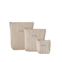 Ins Style Quilted Bowknot Storage Bag Set for Baby, Cosmetics & Travel