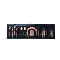 23-Piece Diamond-Embellished Makeup Brush Set with Storage Bucket, Headband, and Eyelash Curler