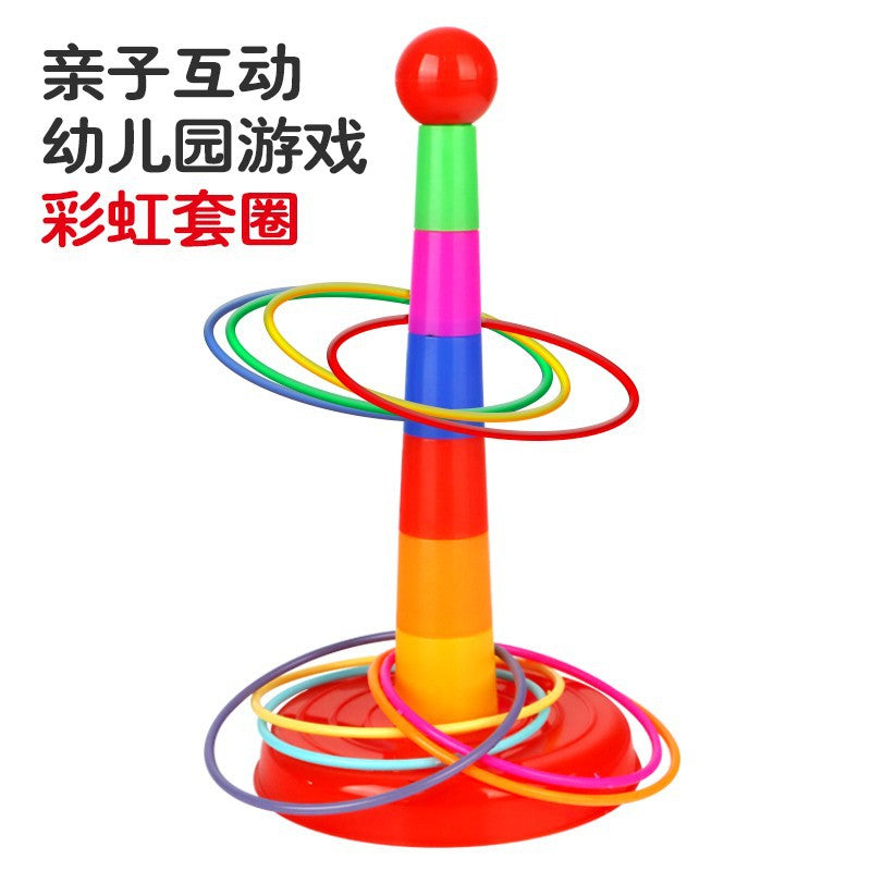 Creative Stacking Ring Toss Game for Kids and Family, Stress Relief Toy