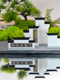 Chinese Style 3D Printed Ancient Architecture Micro Landscape Ornament for Aquariums and Bonsai