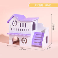 Hamster Wooden Playground Set with Swing, Seesaw, and Hideout House