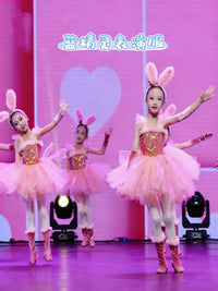 Girls' Animal Tutu Dress Set with Headpiece and Bowtie for Performance and Parties