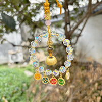 Five-Way God of Wealth Abacus Lock Charm for Car & Bag, New Chinese Style