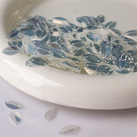 Eye-shaped Folded Sequin PVC Double-Hole Beads for DIY Garment & Jewelry Accessories
