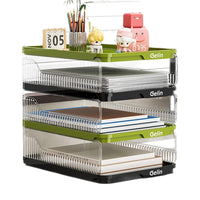 Desktop File Organizer Rack for Office Supplies, A4 Paper Storage Shelf, Desk Storage Cabinet