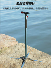 Portable Fishing Umbrella Stand with Ground Insert and Folding Base