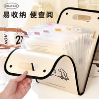 A4 Expanding File Folder with 13 Pockets, Portable Document Organizer for Students, Large Capacity Accordion File Bag