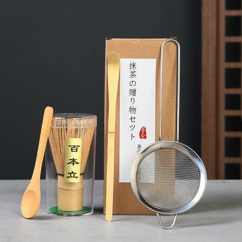 Matcha Bowl Set with Whisk and Stand, Ceramic Japanese-Style Tea Ceremony Kit