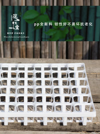 Mini Square Succulent Planter Pot with 4 Holes, Plastic Seedling Tray and Drip Tray for Balcony Gardening