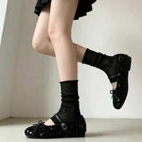 Women's Thin Summer Scrunch Socks Leg Warmers for Loafers and Slippers