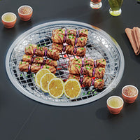 Foldable Outdoor Fire Pit Tea and Grill Table Set for Home, Camping and Patio Use