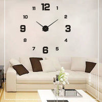 DIY Luminous Wall Clock Modern Self-Adhesive Large 3D Sticker Clock for Living Room Bedroom Decor