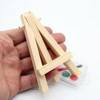 Dollhouse Miniature Art Gallery Painting Easel Set with Paint Box