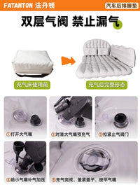 Car Inflatable Air Mattress for Volkswagen Lamando Rear Seat, Thickened Flocked Cotton Sleeping Pad with Air Pump and Storage