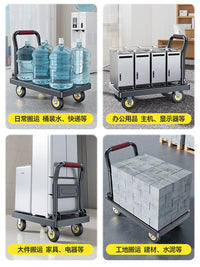 Foldable Platform Cart with Silent TPR Wheels for Home, Office, and Warehouse Use