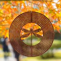 Rusty Metal Dragonfly Weathervane for Outdoor Garden Decor