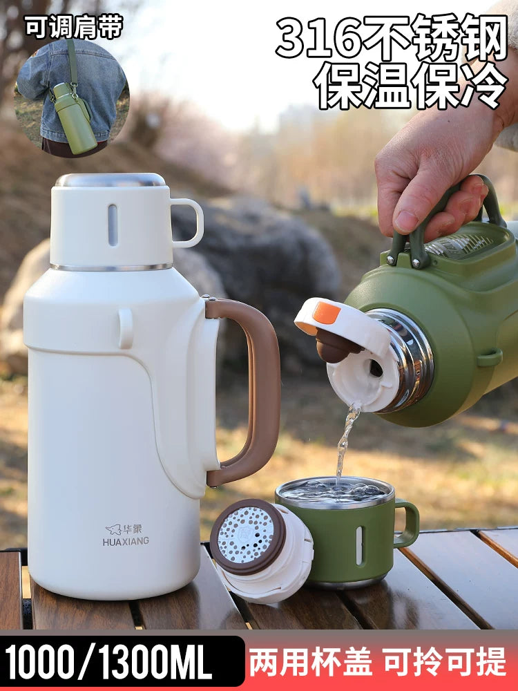 316 Stainless Steel Large Capacity Vacuum Insulated Bottle for Travel and Outdoor Use