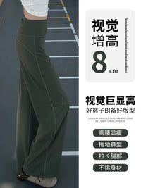 Women's Quick-Dry Wide-Leg Yoga Pants Loose Straight Training Fitness Sweatpants