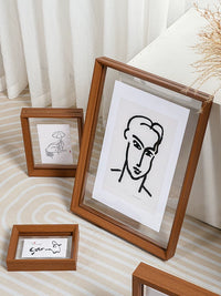 Double-Sided Transparent Photo Frame Wall Mount or Tabletop Display for Pictures and Specimens