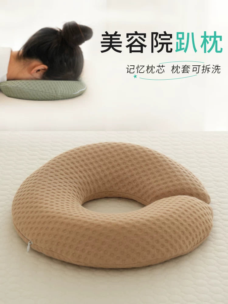 Memory Foam Massage Table Face Cradle Pillow with Removable Washable Cover for Beauty Salons