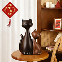 Vintage Cat Couple Figurines for Home Decor, Mid-Century Style Entrance Living Room TV Cabinet Wine Cabinet Ornaments