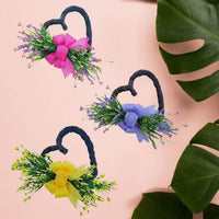 Artificial Lavender Wreath for Front Door Decor, Valentine's Day & Mother's Day Heart-shaped Hanging Ornament