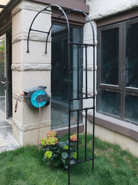 Half-Arch Garden Trellis for Climbing Plants, Wall-Mounted Metal Arched Pergola for Outdoor Indoor Patio